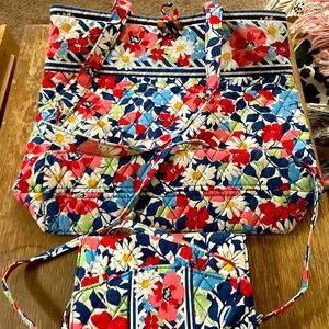 Vera Bradley tote & wallet Summer cottage pattern